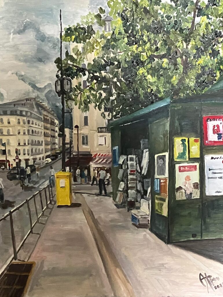L’orage approche. Rue de Convention — a Paris street scene by Andrey Grin, oil on canvas