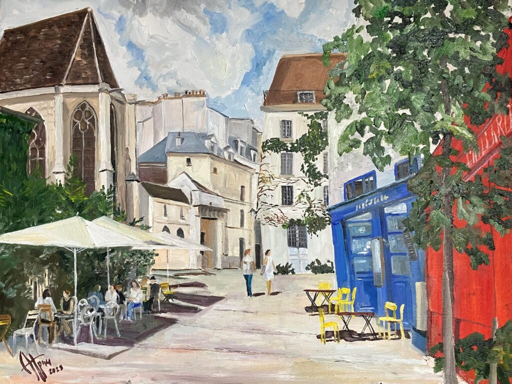 Paris. Rue des Barres — a Paris street scene by Andrey Grin, oil on canvas