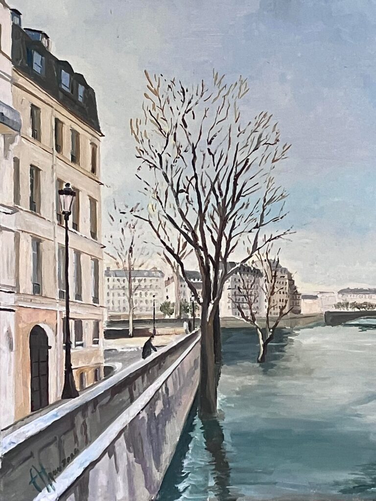 Quai Bourbon. Matin hivernal — a Paris street scene by Andrey Grin, oil on canvas