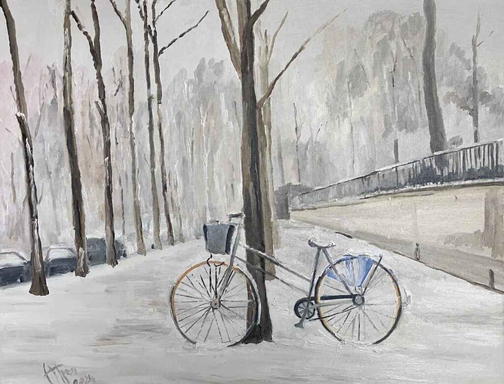 Bois de Boulogne. Hiver #2 — a Paris street scene by Andrey Grin, oil on canvas