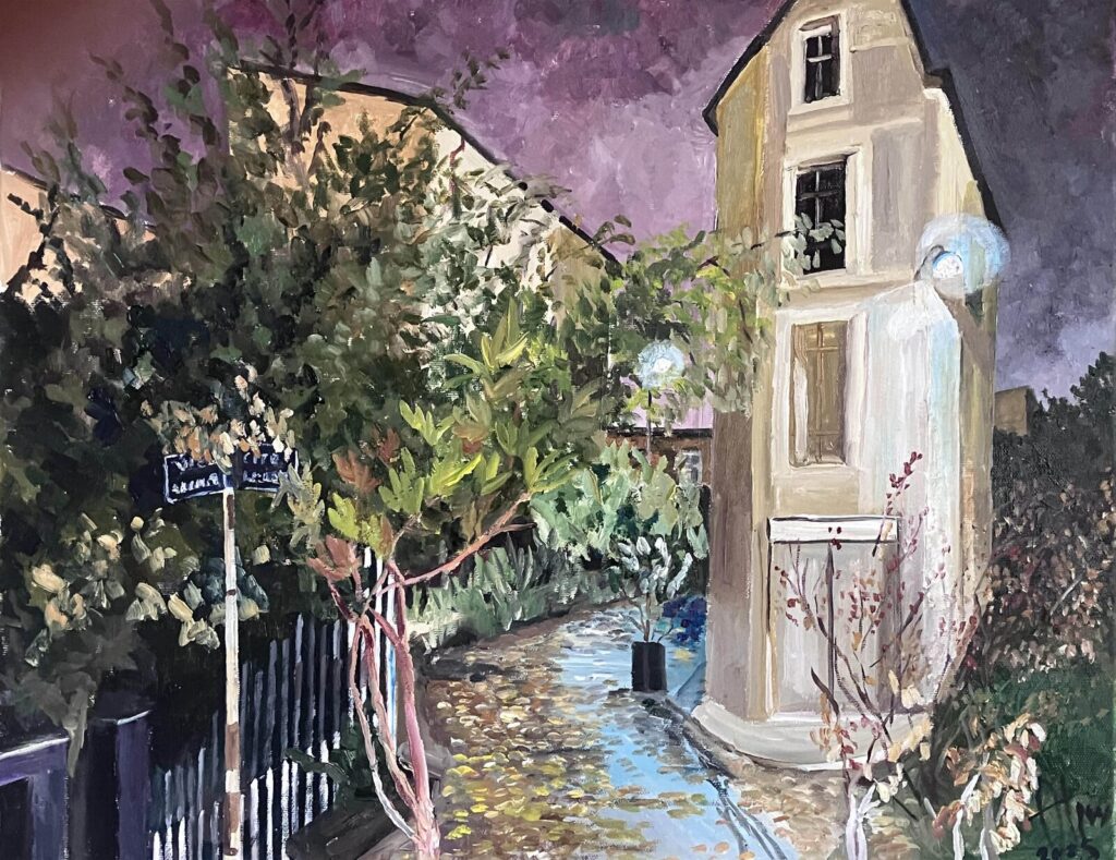 Cité Leroy — a Paris street scene by Andrey Grin, oil on canvas