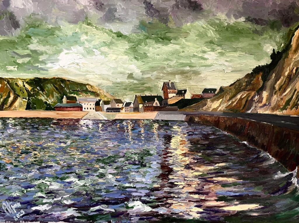Hommage à Paul Signac. Port-en-Bessin. Calvados — a scene of Port-en-Bessin by Andrey Grin, oil on canvas
