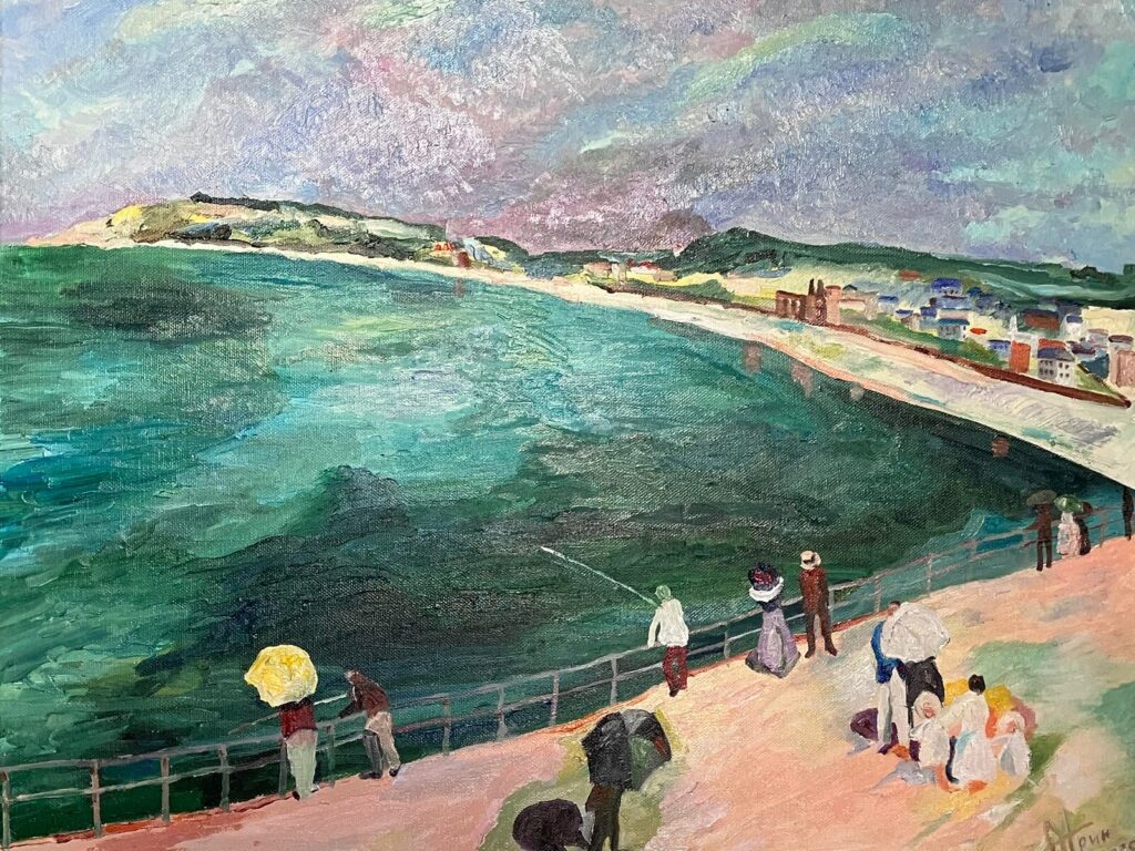 La baie de l’Adresse (Hommage a Raoul Dufy) — a scene of Sainte-Adresse by Andrey Grin, oil on canvas
