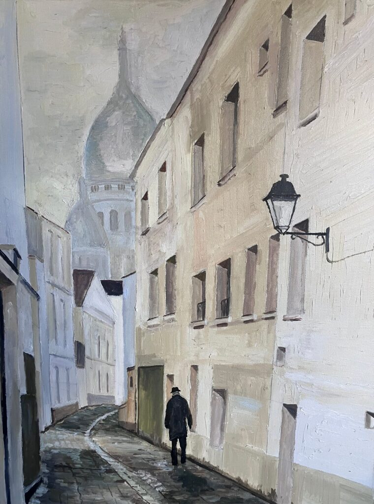 Montmartre. Chemin vers cathédrale — a Paris street scene by Andrey Grin, oil on canvas